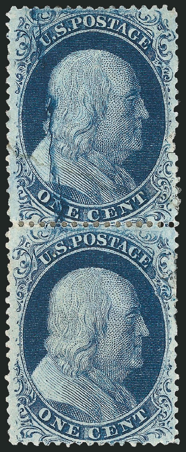 Value of US Stamp Scott Catalog 20 - 1857 1c Franklin. Robert Siegel Auction Galleries, Mar 2011, Sale 1006, Lot 1068