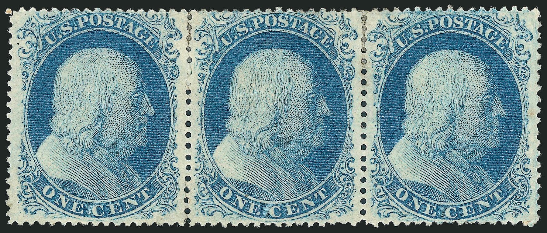 US Stamp Prices Scott Cat. #20: 1857 1c Franklin. Robert Siegel Auction Galleries, Mar 2011, Sale 1006, Lot 1568