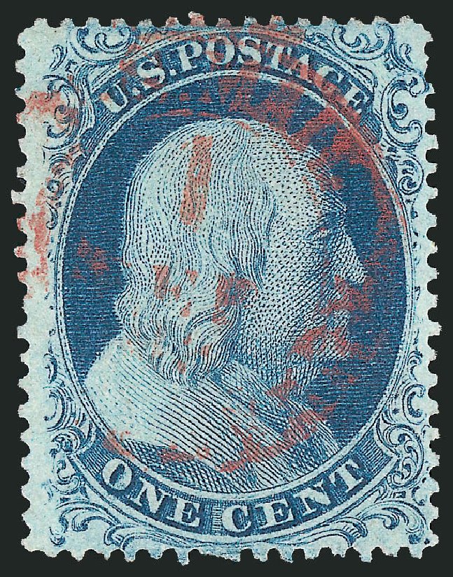Values of US Stamp Scott Cat. # 20: 1857 1c Franklin. Robert Siegel Auction Galleries, Mar 2011, Sale 1006, Lot 1059