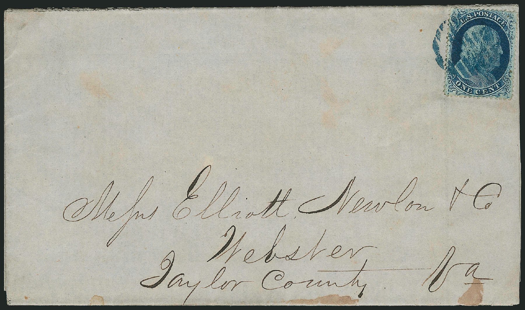 Values of US Stamp Scott Catalogue # 20 - 1857 1c Franklin. Robert Siegel Auction Galleries, Mar 2011, Sale 1006, Lot 1079