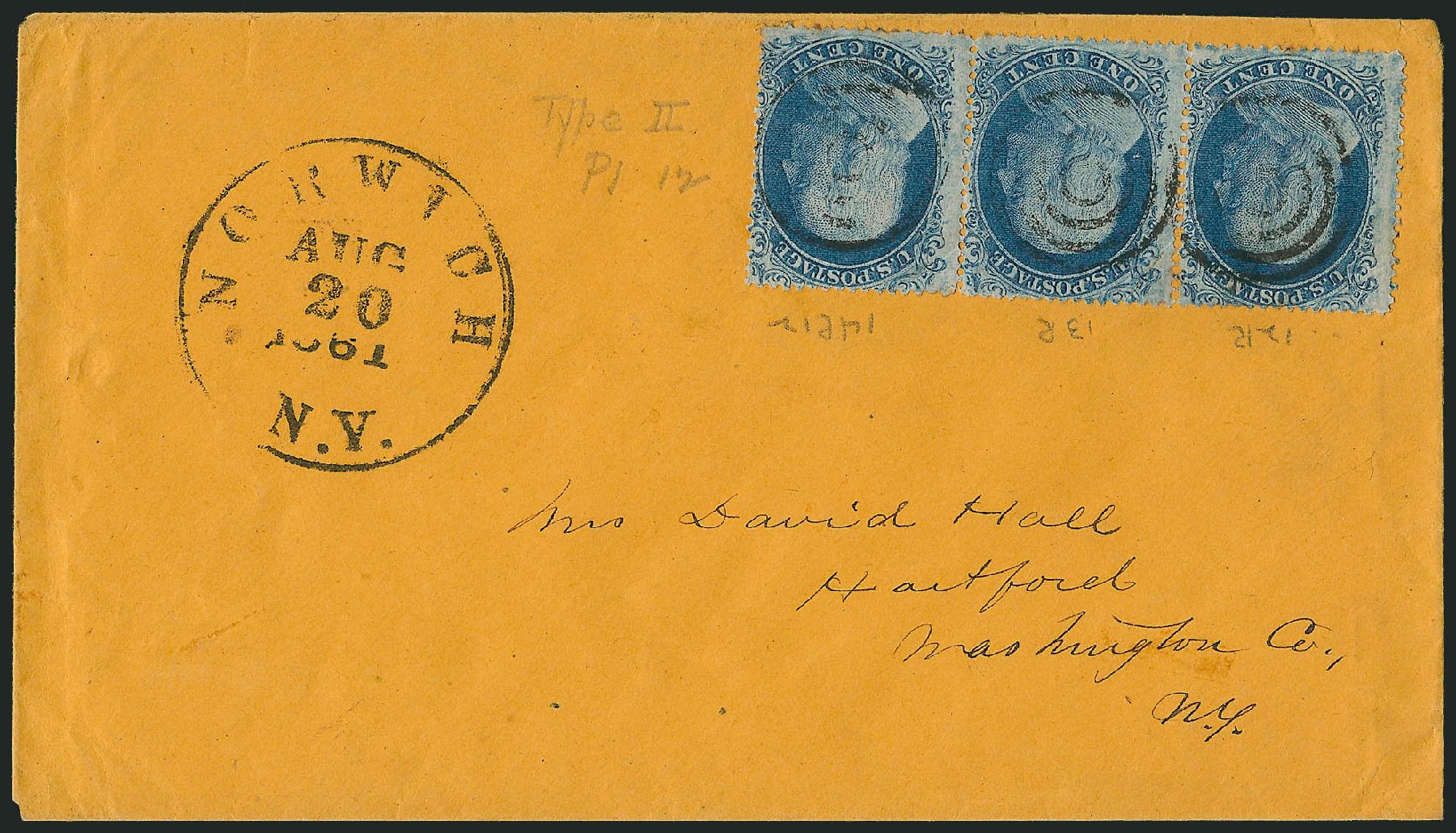 US Stamps Value Scott Catalogue #20: 1c 1857 Franklin. Robert Siegel Auction Galleries, Mar 2011, Sale 1006, Lot 1589