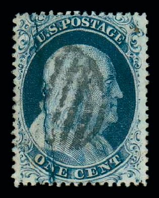 Value of US Stamps Scott Cat. #20: 1857 1c Franklin. Matthew Bennett International, Dec 2007, Sale 323, Lot 110