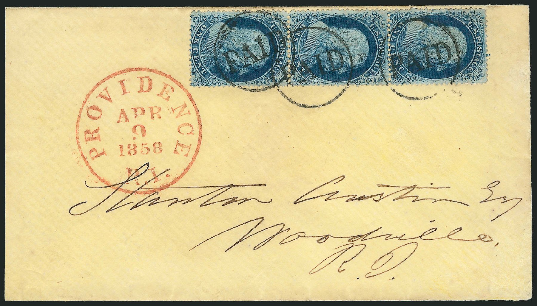 Costs of US Stamp Scott # 20 - 1857 1c Franklin. Robert Siegel Auction Galleries, Mar 2011, Sale 1006, Lot 1081