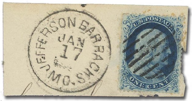 Costs of US Stamps Scott Catalog 20 - 1857 1c Franklin. Daniel Kelleher Auctions, Oct 2012, Sale 632, Lot 954