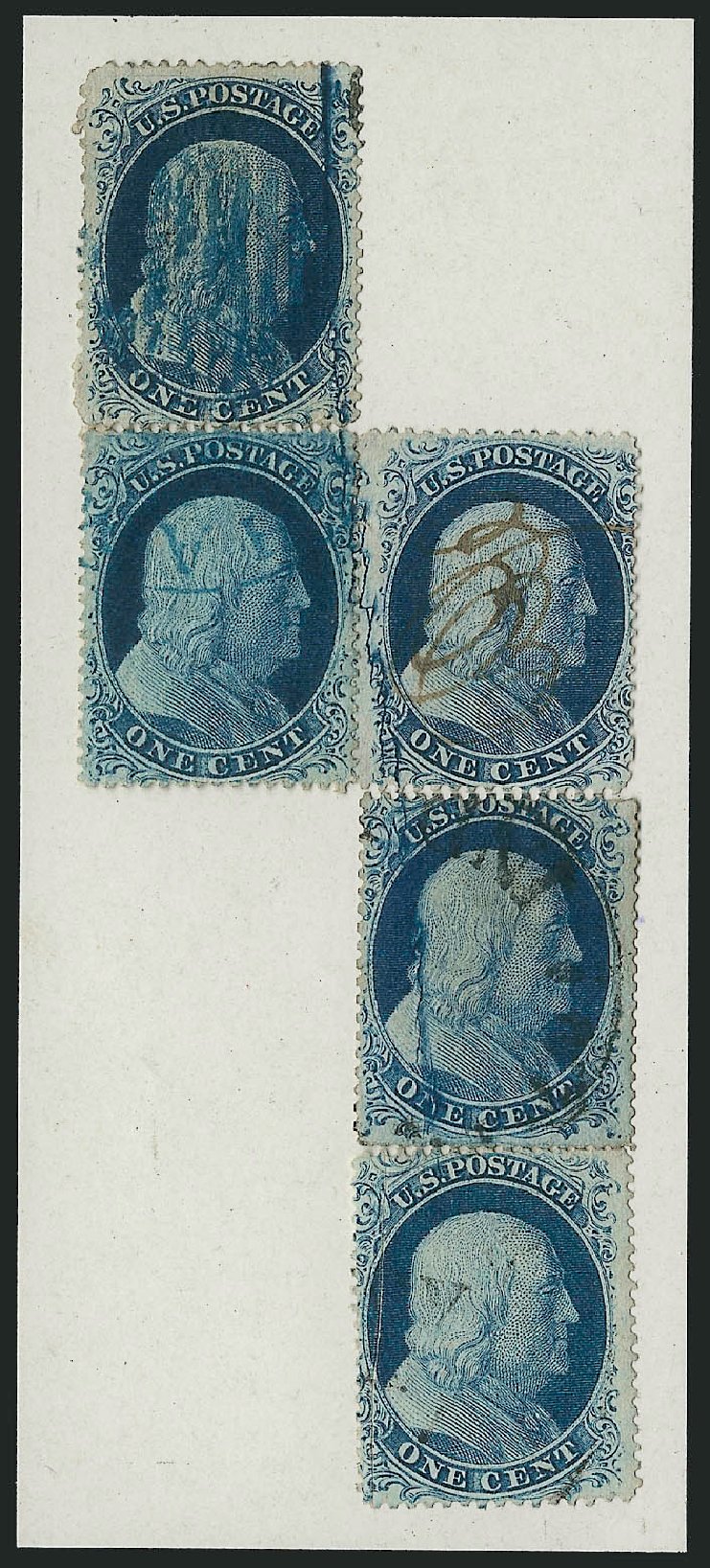 Cost of US Stamp Scott Catalog 20 - 1857 1c Franklin. Robert Siegel Auction Galleries, Mar 2011, Sale 1006, Lot 1064