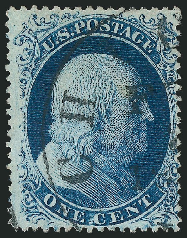 US Stamps Value Scott #20 - 1c 1857 Franklin. Robert Siegel Auction Galleries, Mar 2011, Sale 1006, Lot 1124