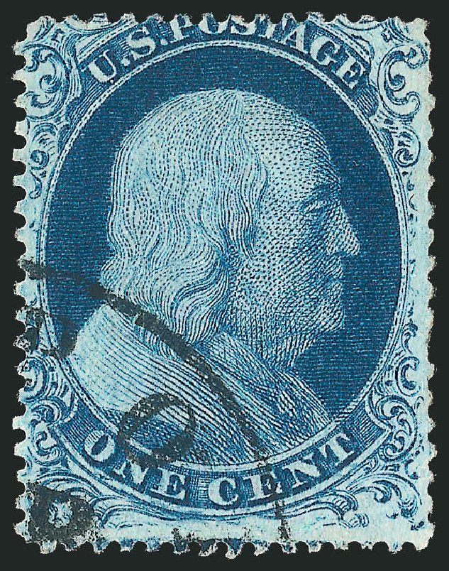 Value of US Stamps Scott Cat. #20: 1857 1c Franklin. Robert Siegel Auction Galleries, Jul 2013, Sale 1050, Lot 125