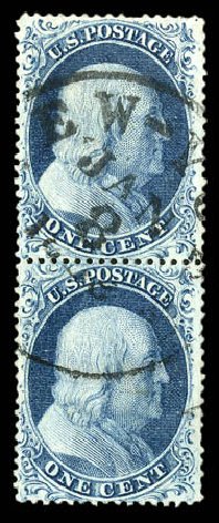 US Stamps Prices Scott Cat. # 20: 1c 1857 Franklin. Matthew Bennett International, Dec 2008, Sale 330, Lot 1433