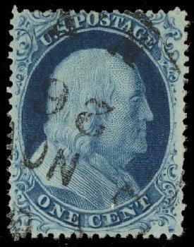 Price of US Stamp Scott #20 - 1857 1c Franklin. Daniel Kelleher Auctions, Oct 2012, Sale 632, Lot 953