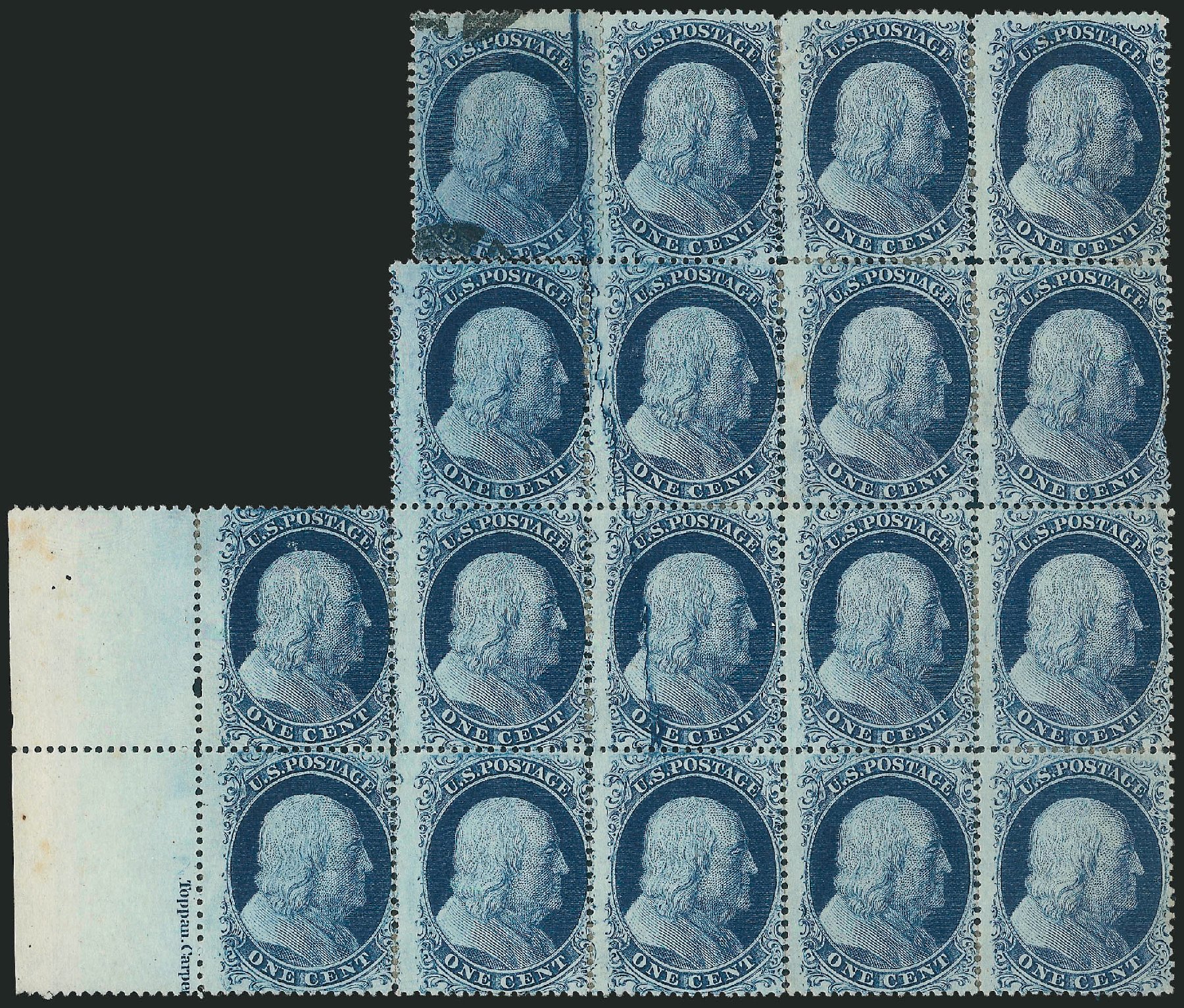 US Stamp Values Scott Cat. #20: 1c 1857 Franklin. Robert Siegel Auction Galleries, Mar 2011, Sale 1006, Lot 1063