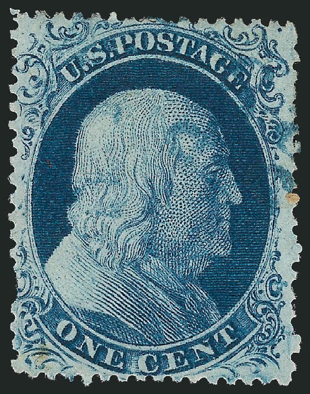 Values of US Stamps Scott Catalogue # 20: 1857 1c Franklin. Robert Siegel Auction Galleries, Mar 2011, Sale 1006, Lot 1123