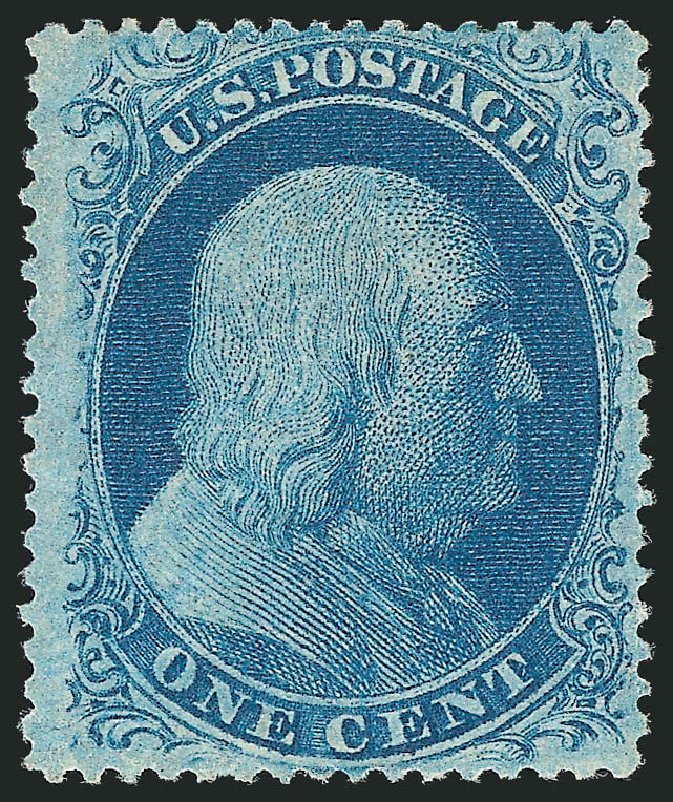 Cost of US Stamps Scott Catalogue # 20 - 1857 1c Franklin. Robert Siegel Auction Galleries, Nov 2013, Sale 1057, Lot 573