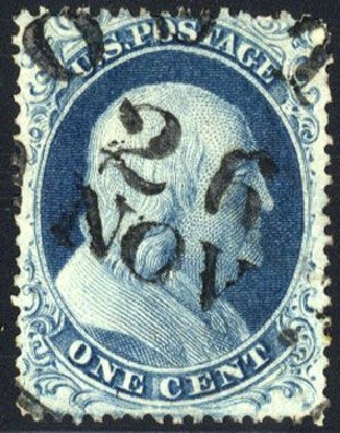 US Stamp Price Scott Catalogue # 20 - 1c 1857 Franklin. Cherrystone Auctions, Mar 2008, Sale 200803, Lot 66