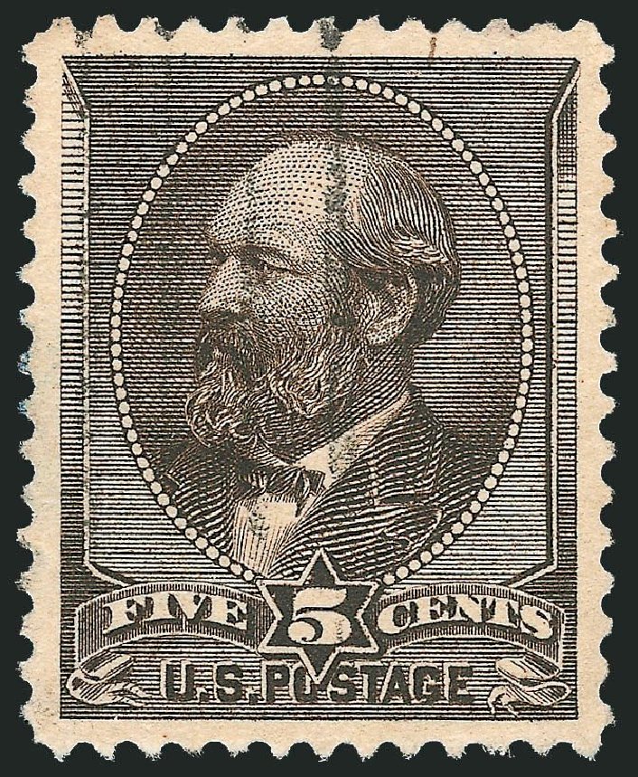 US Stamp Values Scott Catalog 205 - 1882 5c Garfield. Robert Siegel Auction Galleries, Mar 2013, Sale 1040, Lot 1447