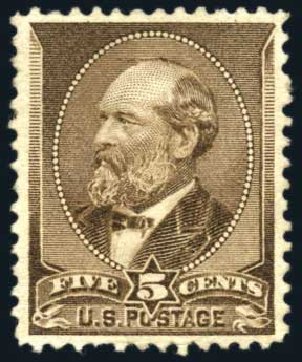Value of US Stamps Scott Catalogue 205: 5c 1882 Garfield. Harmer-Schau Auction Galleries, Feb 2009, Sale 80, Lot 1178