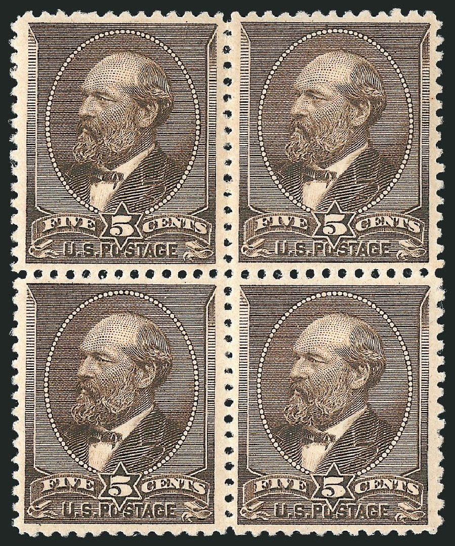 Values of US Stamp Scott Catalog #205 - 5c 1882 Garfield. Robert Siegel Auction Galleries, Apr 2015, Sale 1096, Lot 359
