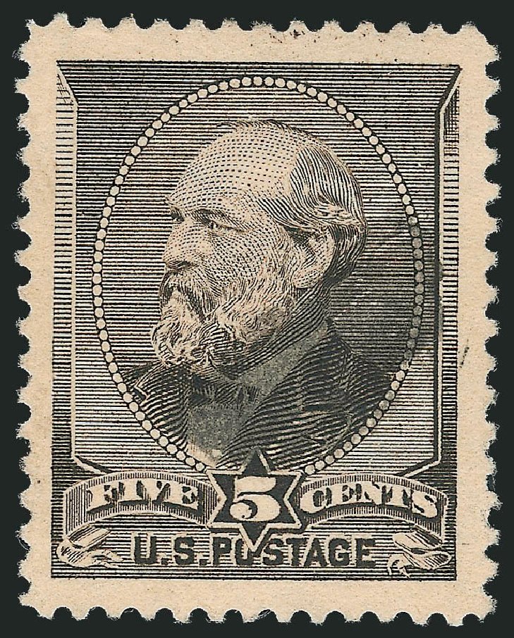 US Stamps Prices Scott Cat. 205: 1882 5c Garfield. Robert Siegel Auction Galleries, Oct 2012, Sale 1032, Lot 3300