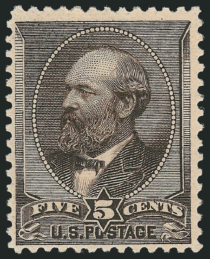Value of US Stamp Scott Cat. # 205 - 5c 1882 Garfield. Robert Siegel Auction Galleries, Nov 2013, Sale 1061, Lot 3630