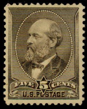 US Stamp Prices Scott 205 - 1882 5c Garfield. Daniel Kelleher Auctions, Sep 2013, Sale 639, Lot 3291