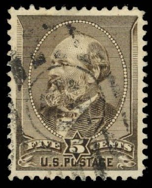 US Stamps Prices Scott Catalog 205: 5c 1882 Garfield. Daniel Kelleher Auctions, Sep 2014, Sale 655, Lot 295