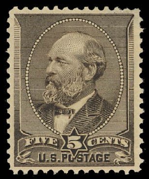 US Stamp Prices Scott #205: 5c 1882 Garfield. Daniel Kelleher Auctions, Aug 2012, Sale 631, Lot 862