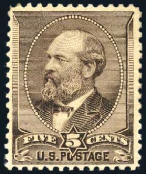 Costs of US Stamp Scott Catalogue #205 - 1882 5c Garfield. Harmer-Schau Auction Galleries, Feb 2009, Sale 80, Lot 1176