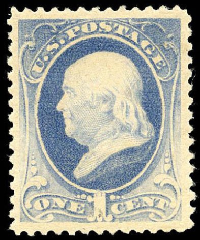 US Stamp Values Scott Catalogue 206: 1882 1c Franklin. Matthew Bennett International, Apr 2008, Sale 326, Lot 177
