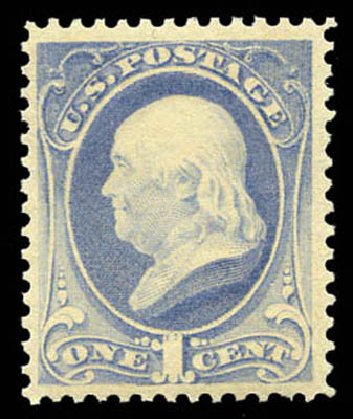Values of US Stamp Scott Cat. 206 - 1c 1882 Franklin. Matthew Bennett International, Mar 2011, Sale 337, Lot 2648