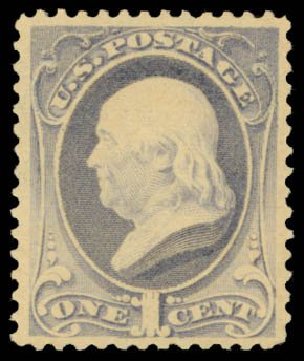 US Stamp Value Scott Cat. #206 - 1c 1882 Franklin. Daniel Kelleher Auctions, May 2014, Sale 653, Lot 2138