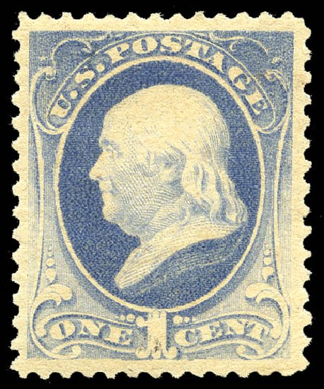 US Stamps Price Scott Catalogue 206 - 1c 1882 Franklin. Matthew Bennett International, May 2014, Sale 350, Lot 311