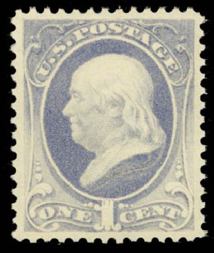 Value of US Stamps Scott Catalogue #206: 1882 1c Franklin. Daniel Kelleher Auctions, Jan 2015, Sale 663, Lot 1424