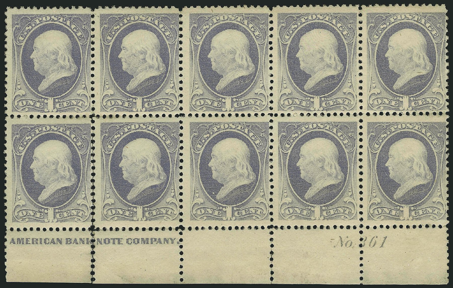 US Stamp Value Scott Catalogue #206 - 1882 1c Franklin. Robert Siegel Auction Galleries, Nov 2014, Sale 1084, Lot 3465