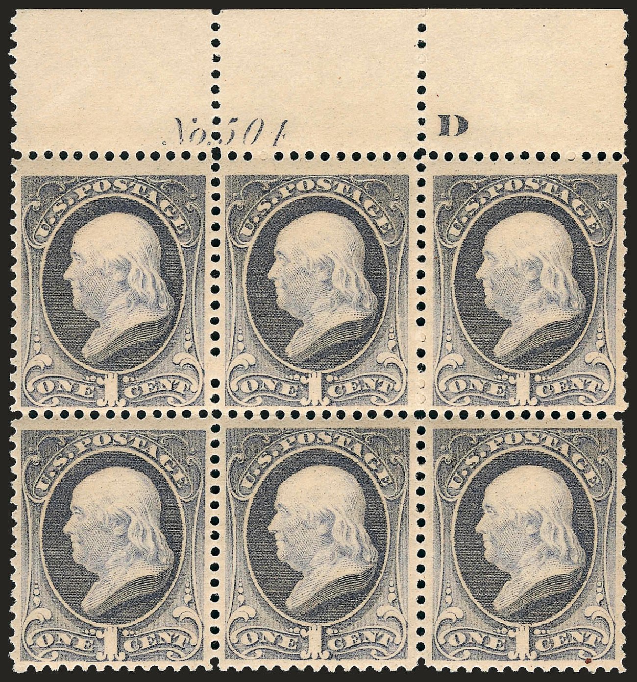US Stamp Values Scott #206 - 1882 1c Franklin. Robert Siegel Auction Galleries, Sep 2008, Sale 962, Lot 2465