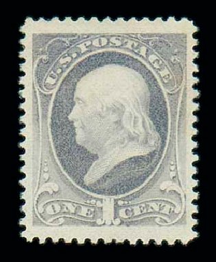 US Stamp Value Scott Catalog #206 - 1c 1882 Franklin. Matthew Bennett International, Dec 2007, Sale 325, Lot 1672