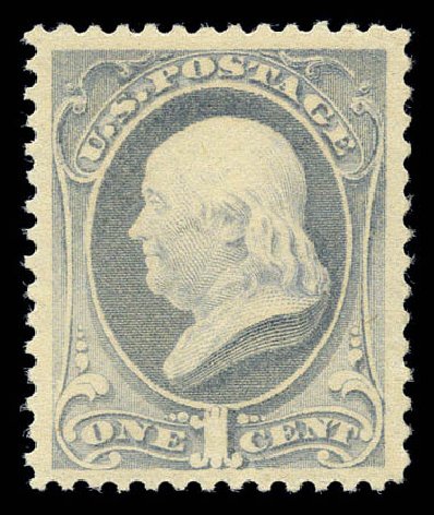 US Stamps Value Scott Catalog # 206: 1882 1c Franklin. Matthew Bennett International, Sep 2010, Sale 333, Lot 3593
