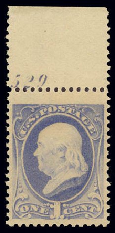 US Stamps Values Scott # 206: 1882 1c Franklin. Daniel Kelleher Auctions, Feb 2013, Sale 634, Lot 146