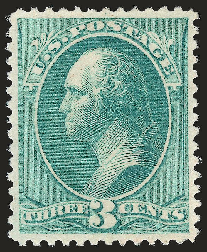 US Stamp Values Scott Catalogue #207 - 1882 3c Washington. Robert Siegel Auction Galleries, Jun 2009, Sale 975, Lot 1434
