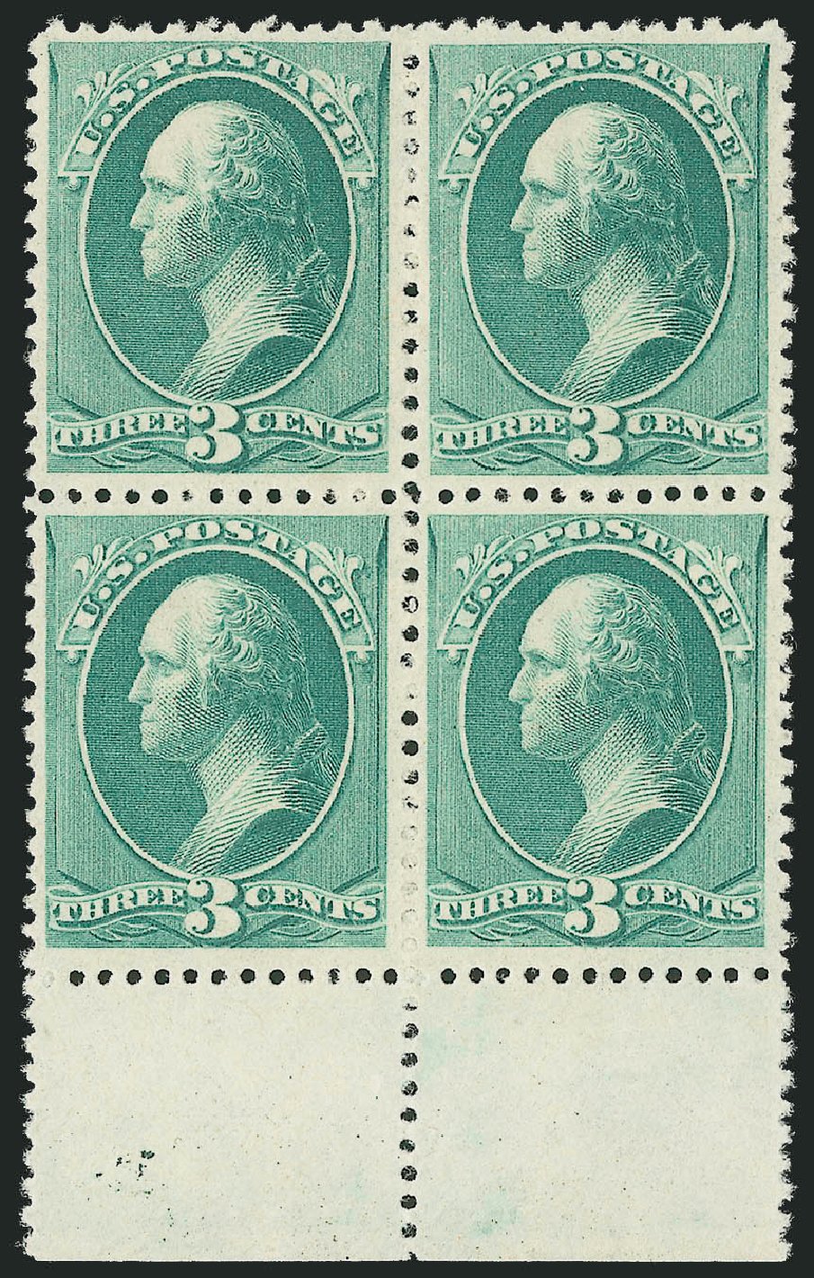 Value of US Stamps Scott Cat. 207 - 1882 3c Washington. Robert Siegel Auction Galleries, Oct 2010, Sale 997, Lot 5624