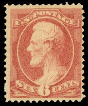 US Stamp Price Scott Catalog 208 - 6c 1882 Lincoln. Daniel Kelleher Auctions, Dec 2014, Sale 661, Lot 177