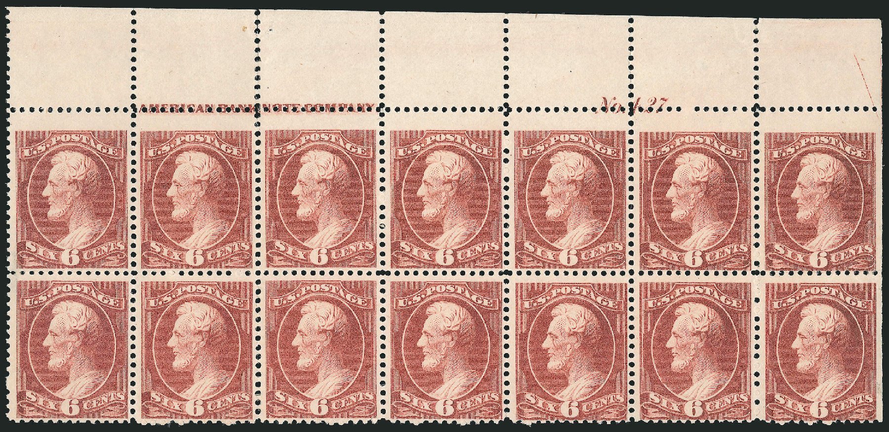 Cost of US Stamps Scott Catalogue # 208: 6c 1882 Lincoln. Robert Siegel Auction Galleries, Nov 2014, Sale 1084, Lot 3468