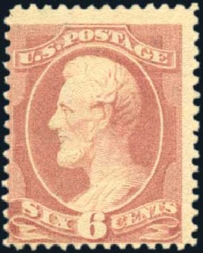 Costs of US Stamps Scott Cat. # 208 - 1882 6c Lincoln. Harmer-Schau Auction Galleries, Mar 2011, Sale 89, Lot 209