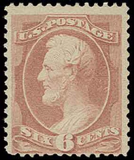 US Stamps Price Scott Catalog 208 - 1882 6c Lincoln. H.R. Harmer, Nov 2013, Sale 3004, Lot 1129