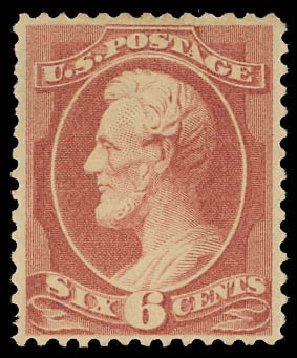 US Stamps Values Scott #208 - 1882 6c Lincoln. Daniel Kelleher Auctions, Jun 2012, Sale 630, Lot 1429