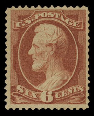 US Stamps Price Scott # 208: 1882 6c Lincoln. Cherrystone Auctions, Nov 2014, Sale 201411, Lot 30