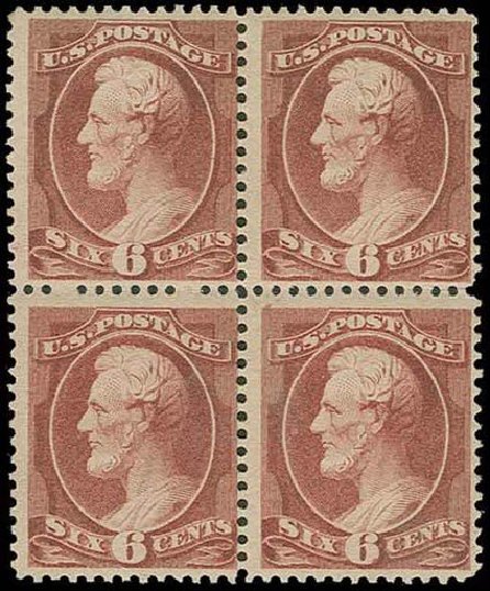 Costs of US Stamp Scott #208 - 1882 6c Lincoln. H.R. Harmer, Nov 2013, Sale 3004, Lot 1130