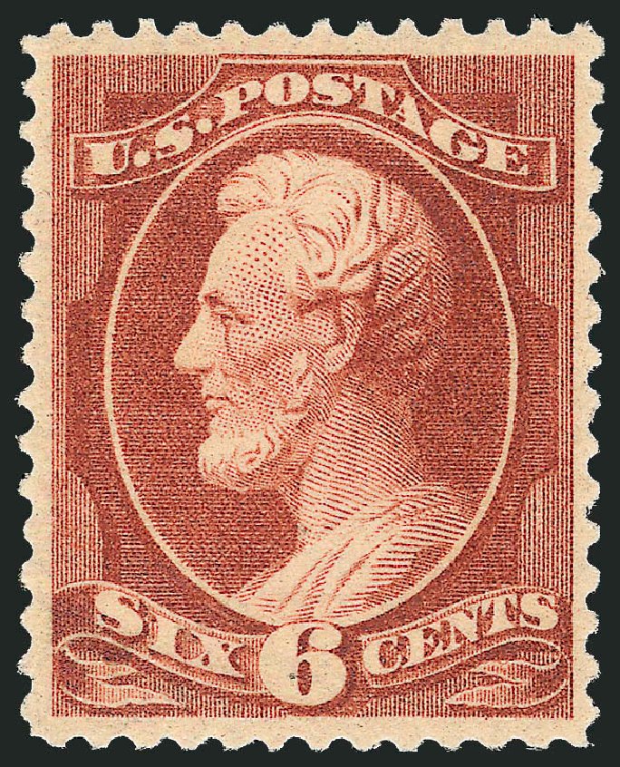 US Stamp Values Scott Catalog 208 - 1882 6c Lincoln. Robert Siegel Auction Galleries, Dec 2008, Sale 967, Lot 4314