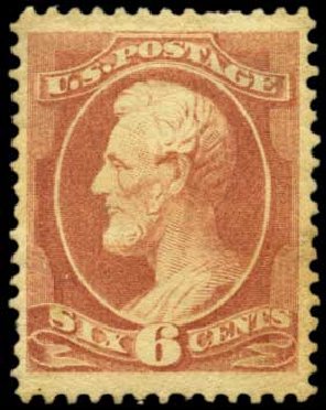 Values of US Stamps Scott Catalog #208: 6c 1882 Lincoln. Harmer-Schau Auction Galleries, Feb 2012, Sale 92, Lot 975