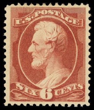US Stamps Prices Scott 208 - 6c 1882 Lincoln. Daniel Kelleher Auctions, Oct 2014, Sale 660, Lot 2185