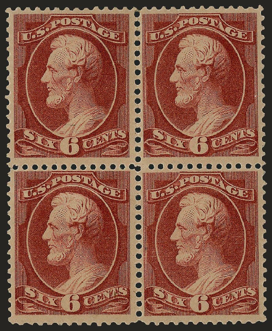 Value of US Stamps Scott # 208 - 6c 1882 Lincoln. Robert Siegel Auction Galleries, Oct 2008, Sale 963, Lot 835
