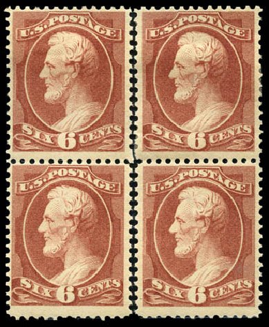 US Stamp Value Scott Catalog # 208: 1882 6c Lincoln. Matthew Bennett International, Mar 2011, Sale 335, Lot 83